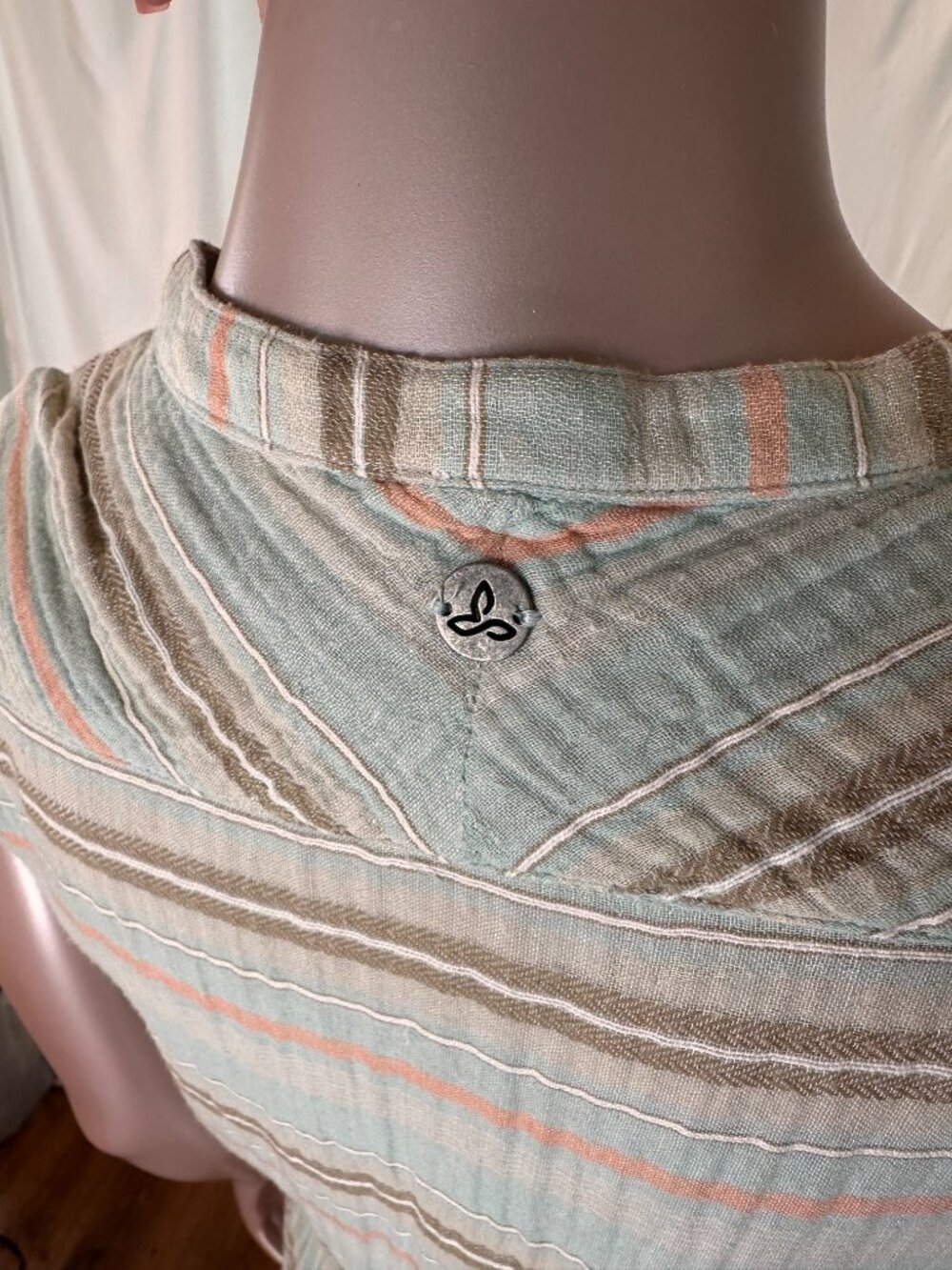 Prana Organic Cotton Shirt Dress | Small | Button Front Casual Coastal | A-1823 - Picture 11 of 15